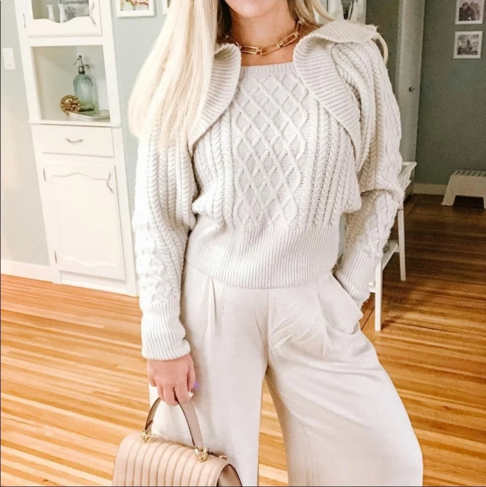 Blogger Fave! H&M Flounce Cable Knit Ruffle Sleeve Sweater - Picture 8 of 11